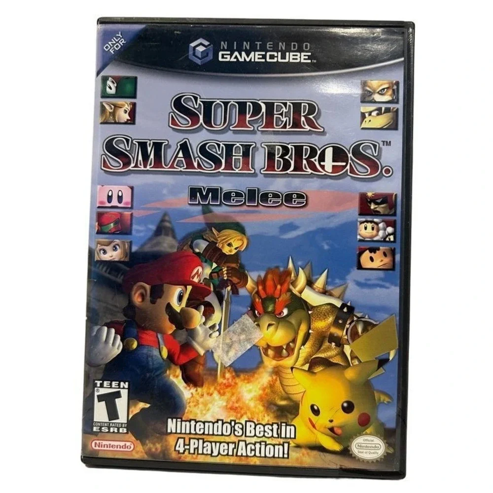 Nintendo Super Smash Bros Melee GameCube NTSC-U/C Black Case Manual CIB